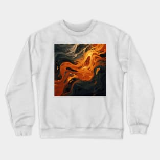 Stylized Liquid Stone Surface Crewneck Sweatshirt